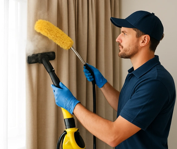 Trusted curtain steam cleaning technician Matty Curtain Cleaning golden-point-vic QLD